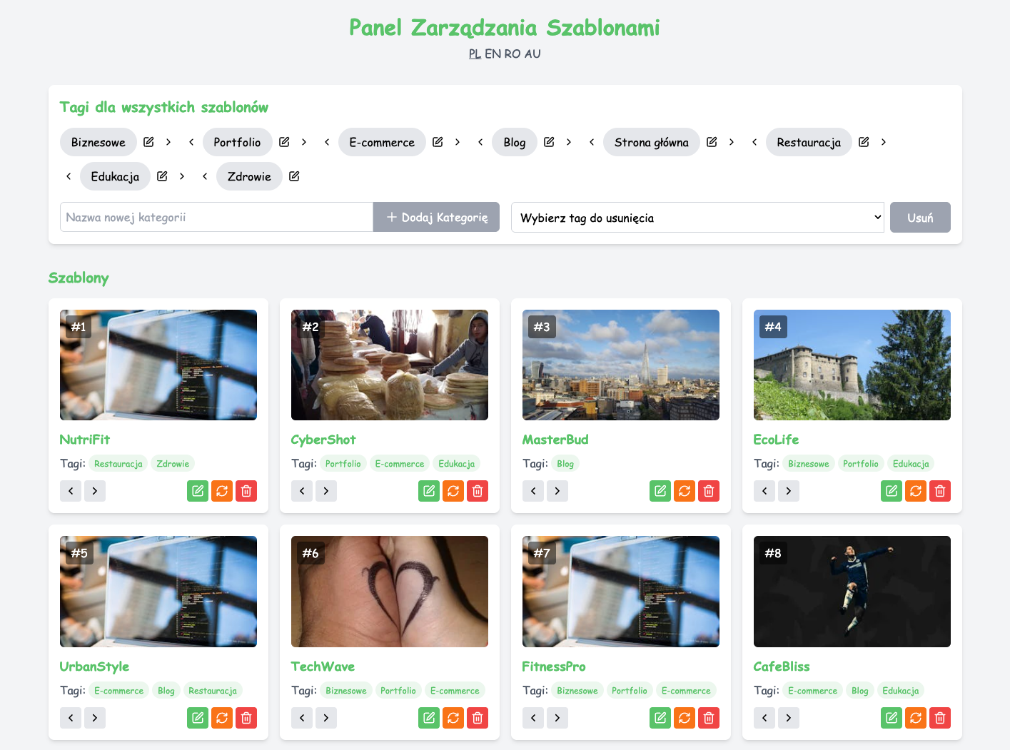 Sortowanie Szablonów w CRM